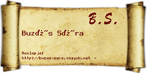 Buzás Sára névjegykártya