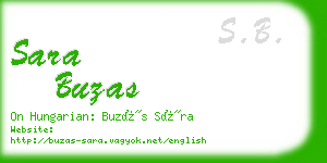 sara buzas business card